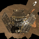 Mosaic selfie shows Opportunity’s dust-free solar panels in December 2004.
